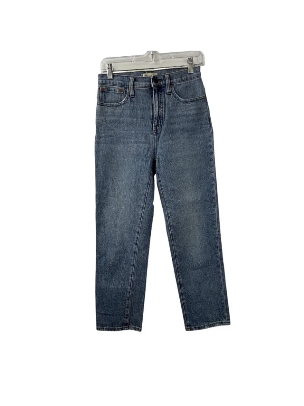 Madewell Womens High Rise Classic Straight Leg Jeans Size 25 Blue Preppy Casual - Picture 5 of 16